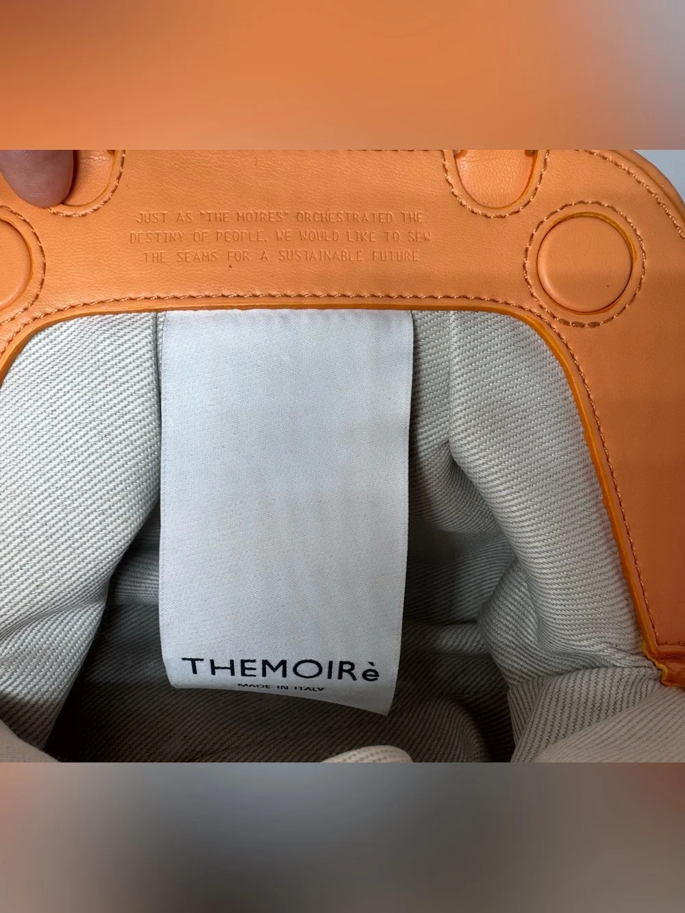 THEMOIRÈ Gea Straw Clutch Bag Orange Collectible luxury - Picture 11 of 12